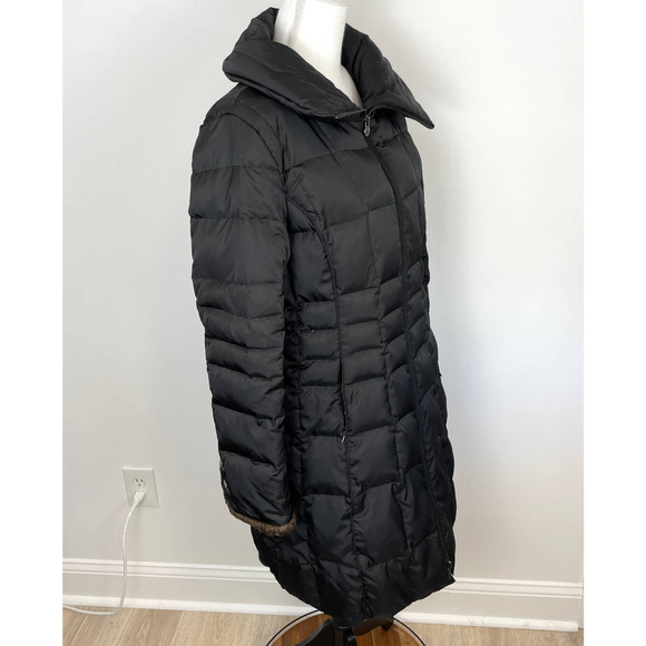 Laundry By Shelli Segal Down Puffer Coat In Black Size Large - Picture 5 of 13